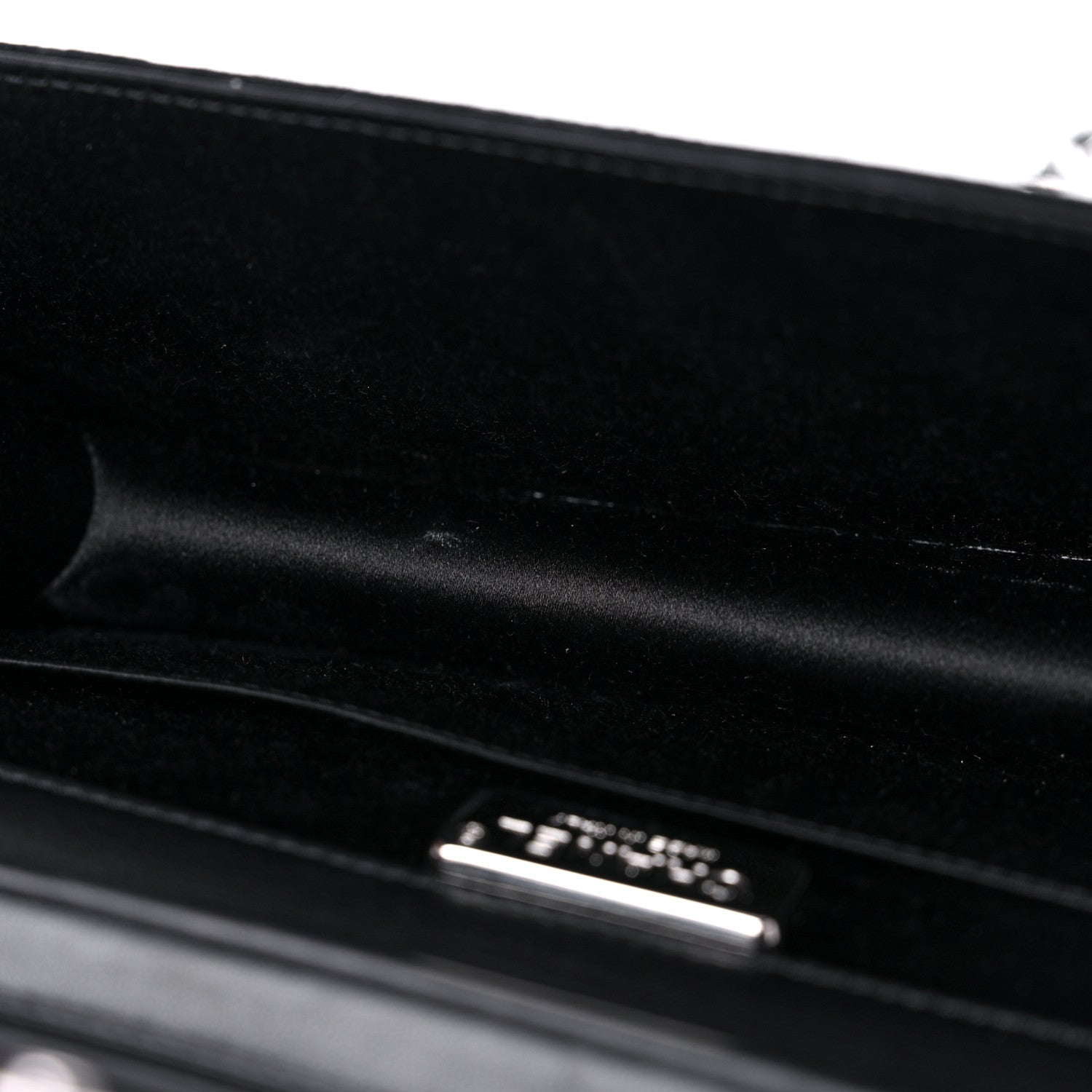 Chanel Crystal Suede Chain Evening Clutch Black Silver 13 of 17
