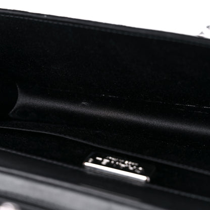 Chanel Crystal Suede Chain Evening Clutch Black Silver 13 of 17