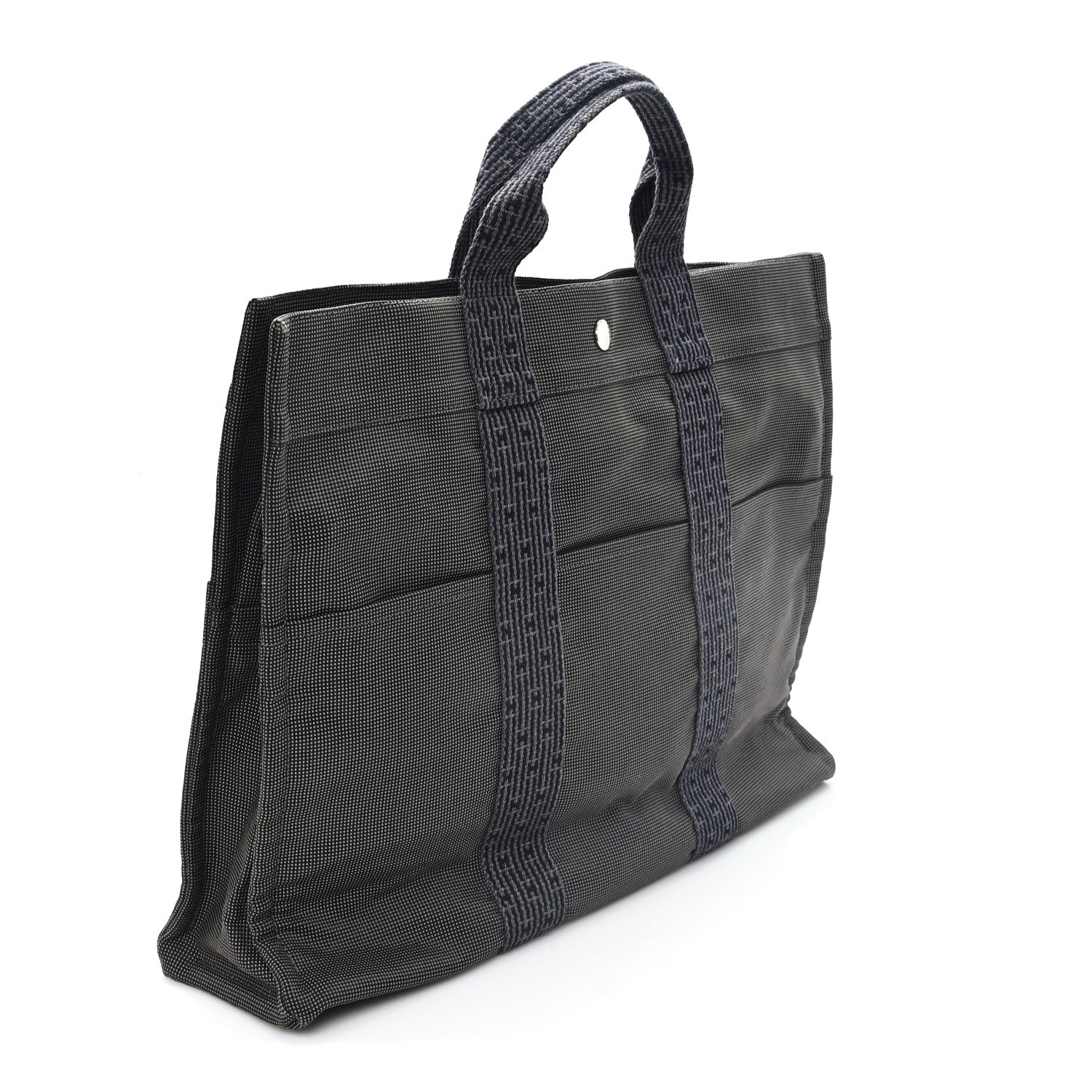 Hermes Canvas Herline MM Tote Grey 3 of 9