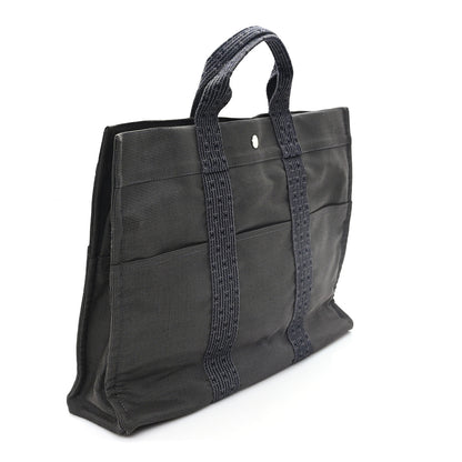 Hermes Canvas Herline MM Tote Grey 3 of 9