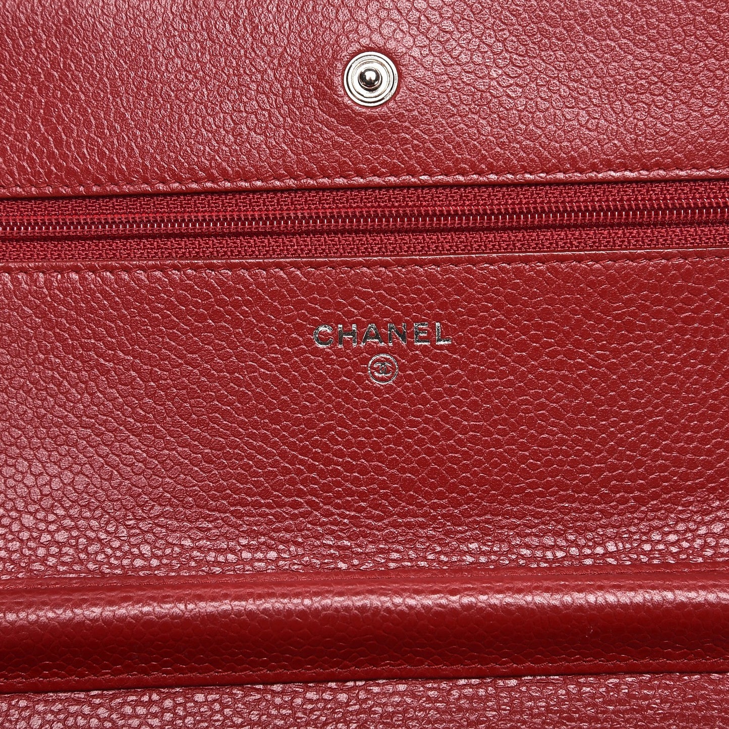 Caviar Quilted Wallet on Chain WOC Red