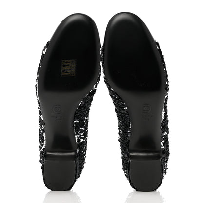 Chanel Sequin Patent Calfskin CC Pumps 40 Black Silver 5 of 10