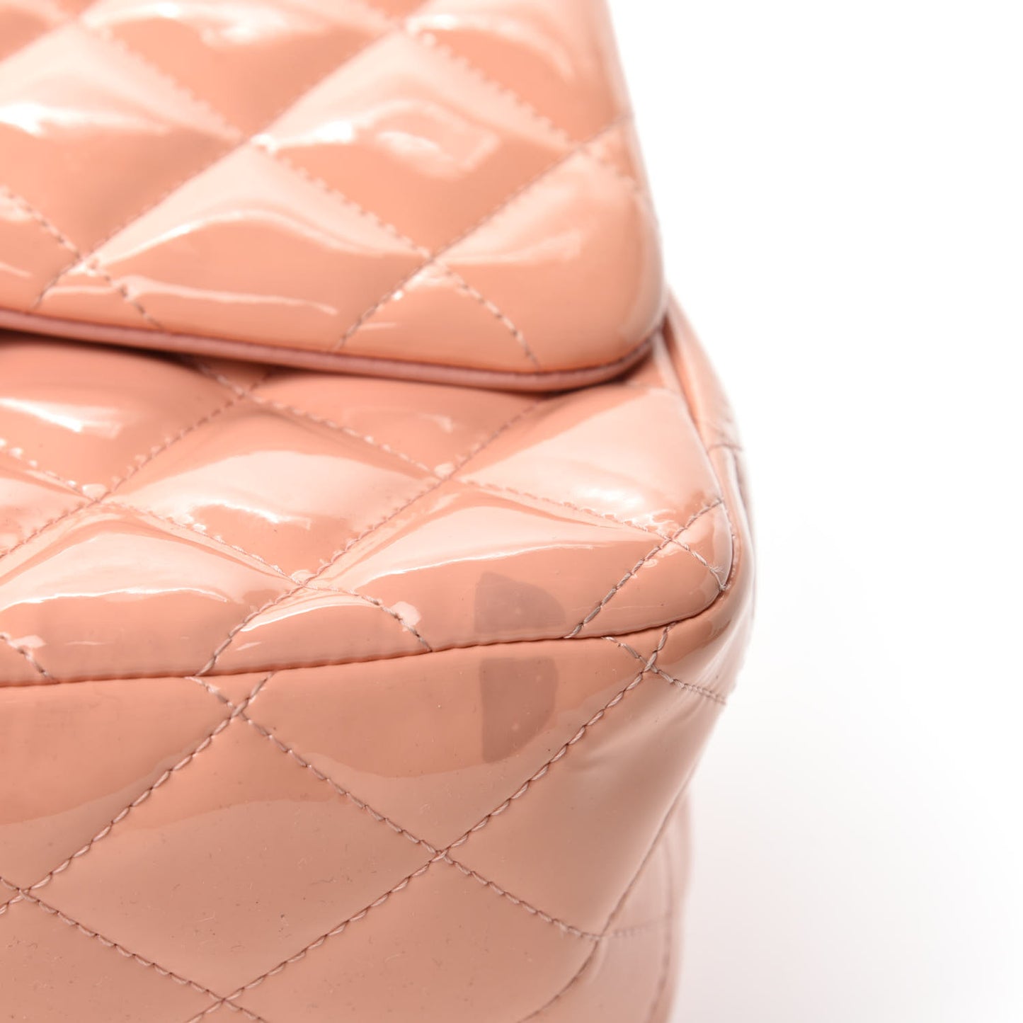 Patent Quilted Jumbo Double Flap Pink