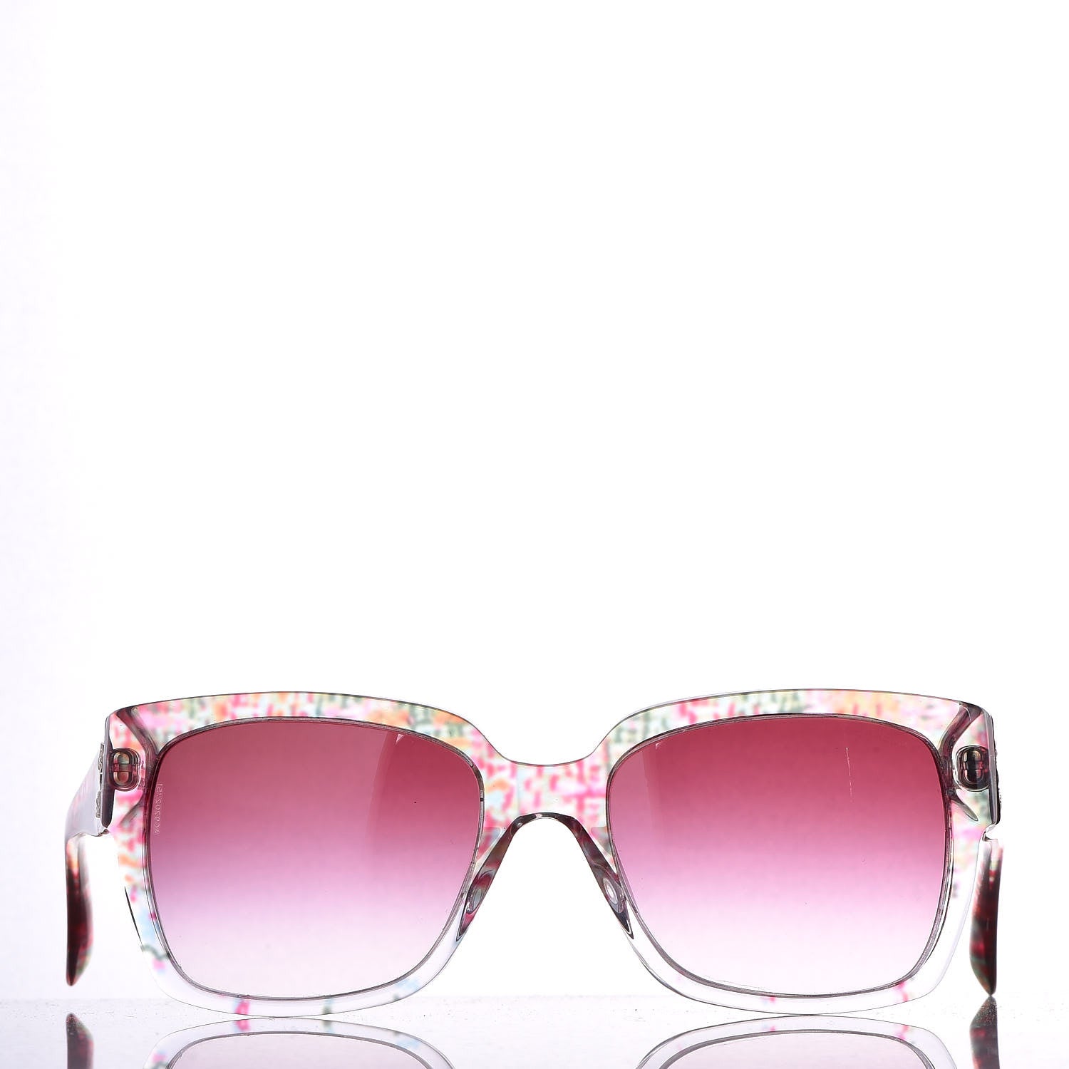 Chanel Acetate Multicolor Tweed CC Sunglasses 5220 Pink 3 of 8