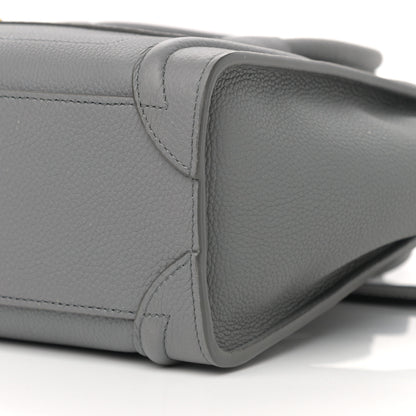 Celine Drummed Calfskin Nano Luggage Kohl 19 of 21