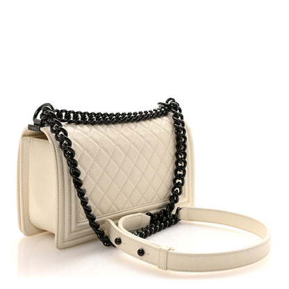 Chanel Calfskin Quilted Medium Boy Flap White 3 of 11