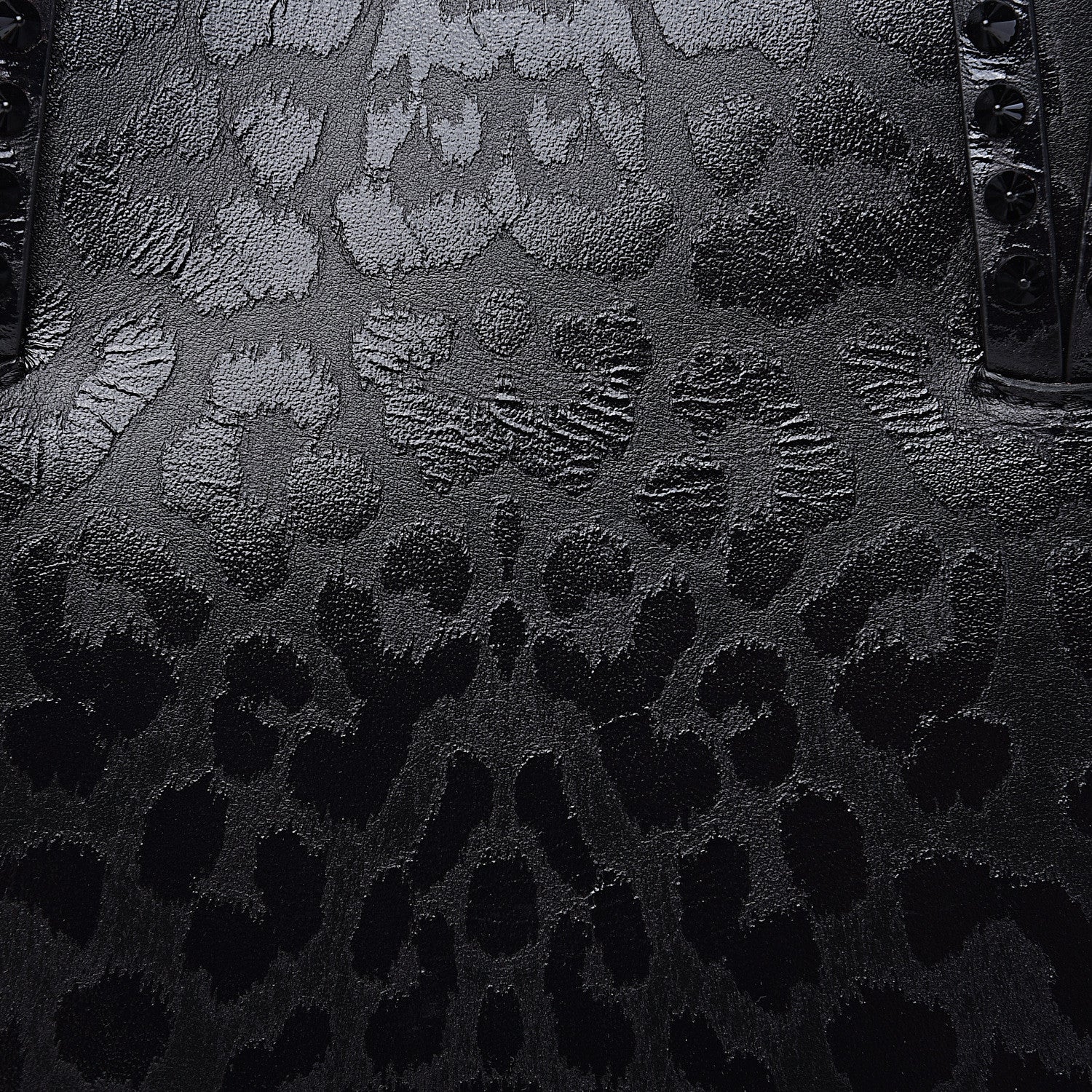 Christian Louboutin Patent Calfskin Print Leopard Print Spikes East West Cabata Tote Black 11 of 11