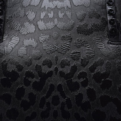 Christian Louboutin Patent Calfskin Print Leopard Print Spikes East West Cabata Tote Black 11 of 11