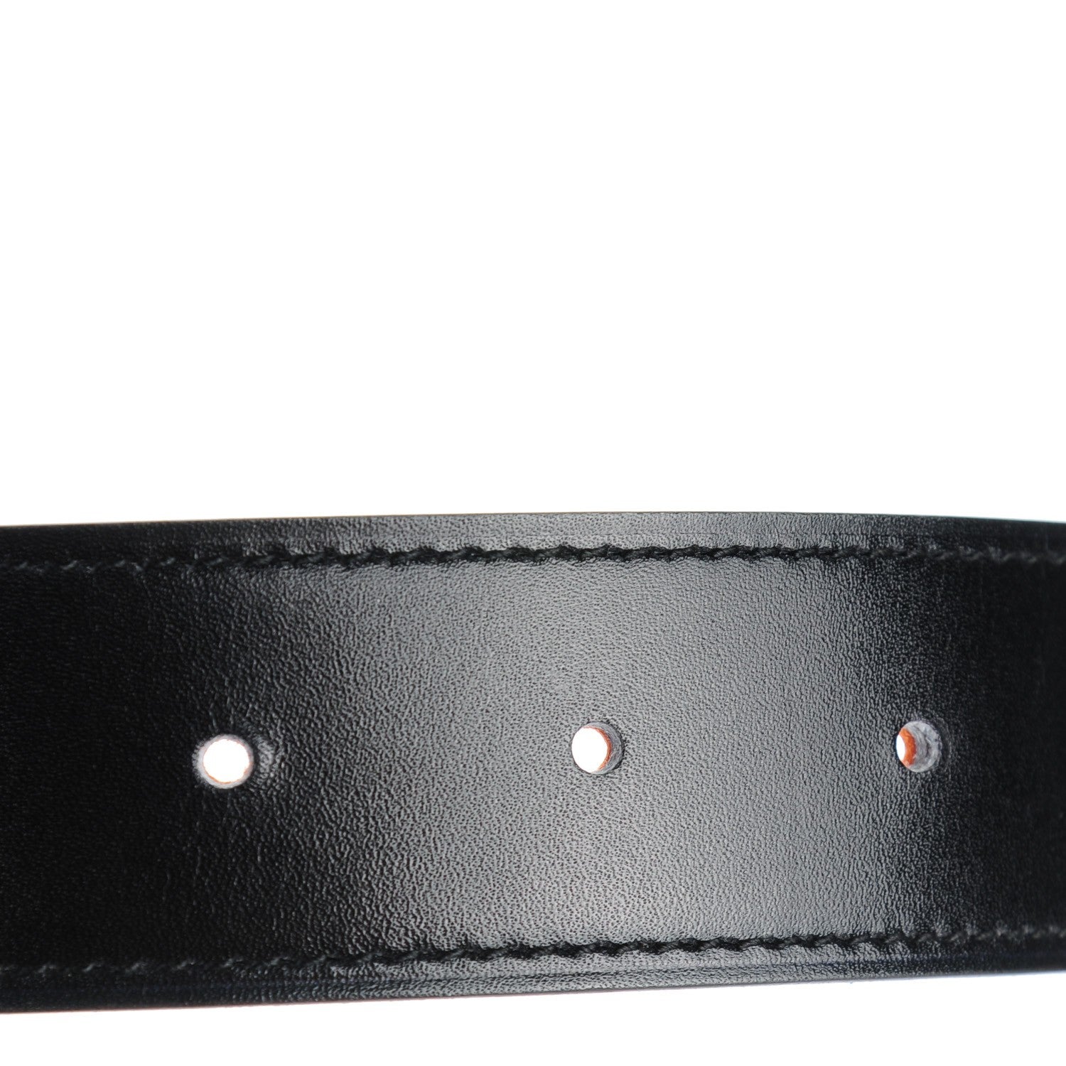 Hermes Box Togo 32mm H Belt 85 Black Orange 5 of 8