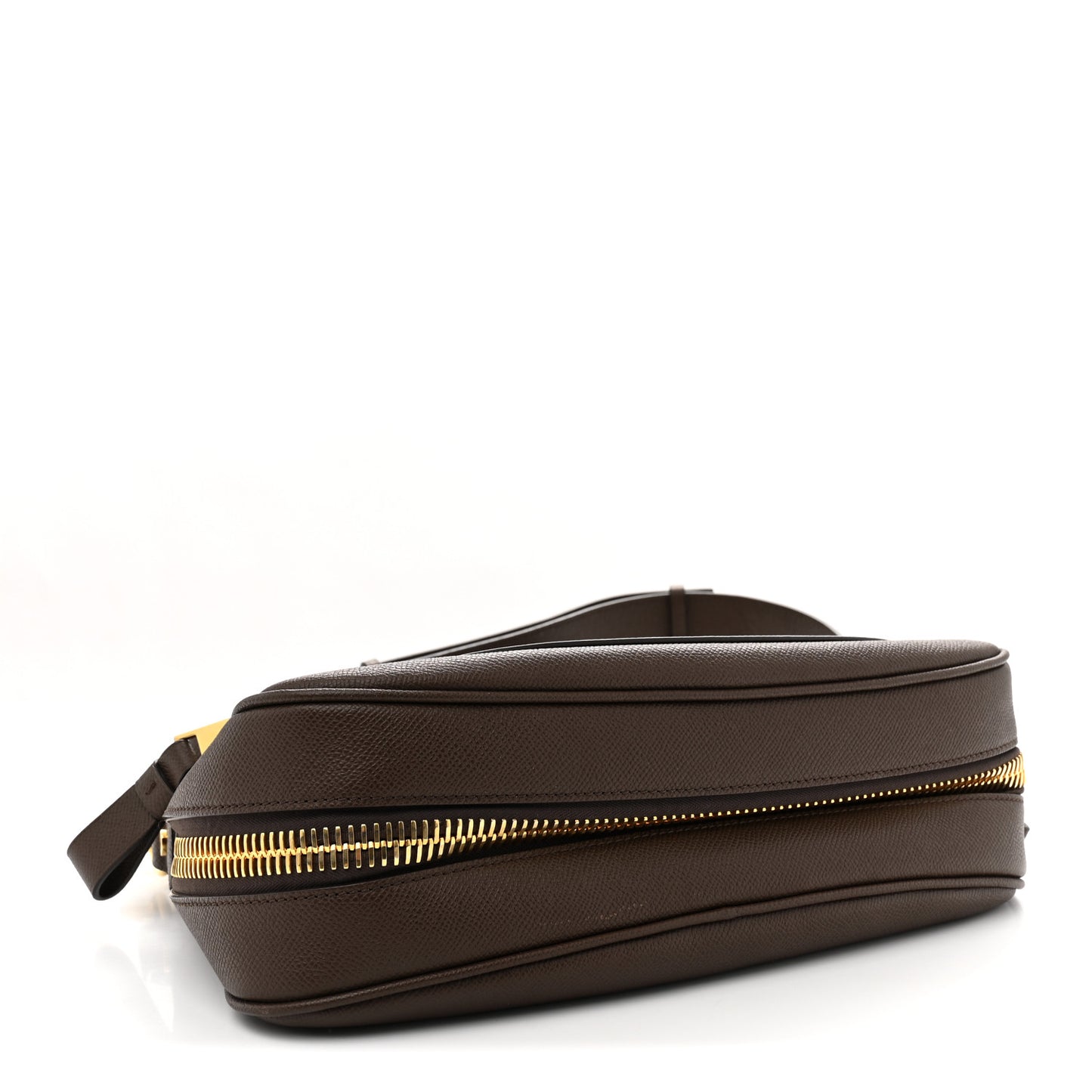 Grained Calfskin Medium Jennifer Crossbody Bag Brown