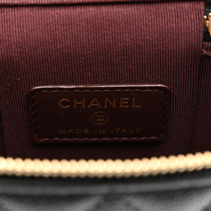 Chanel Caviar Quilted Small Vertical Coco Beauty Vanity Case With Chain Black 6 of 10