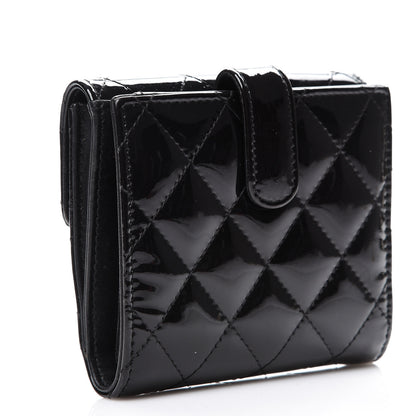 Chanel Patent Quilted Brilliant Compact Wallet Black 2 of 10