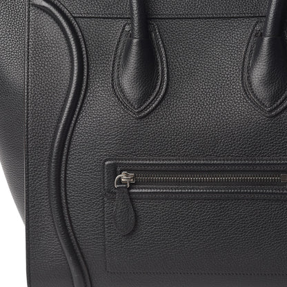 Celine Drummed Calfskin Mini Luggage Black 11 of 11