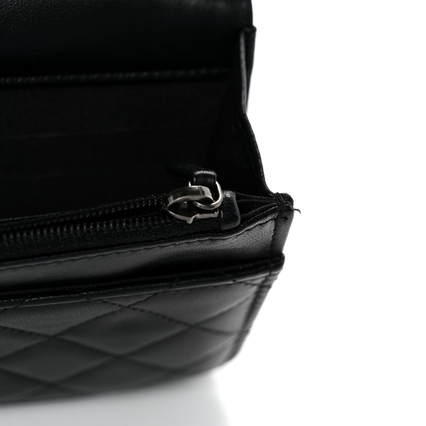 Lambskin Quilted Boy Wallet On Chain WOC Black