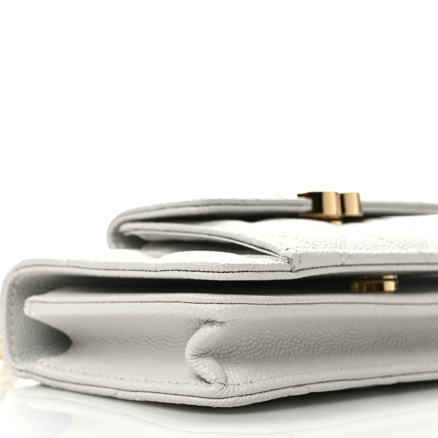 Chanel Caviar Quilted Pocket Twins Clutch With Chain White 9 of 10