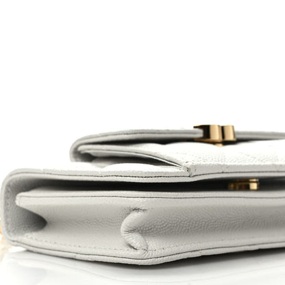 Chanel Caviar Quilted Pocket Twins Clutch With Chain White 9 of 10