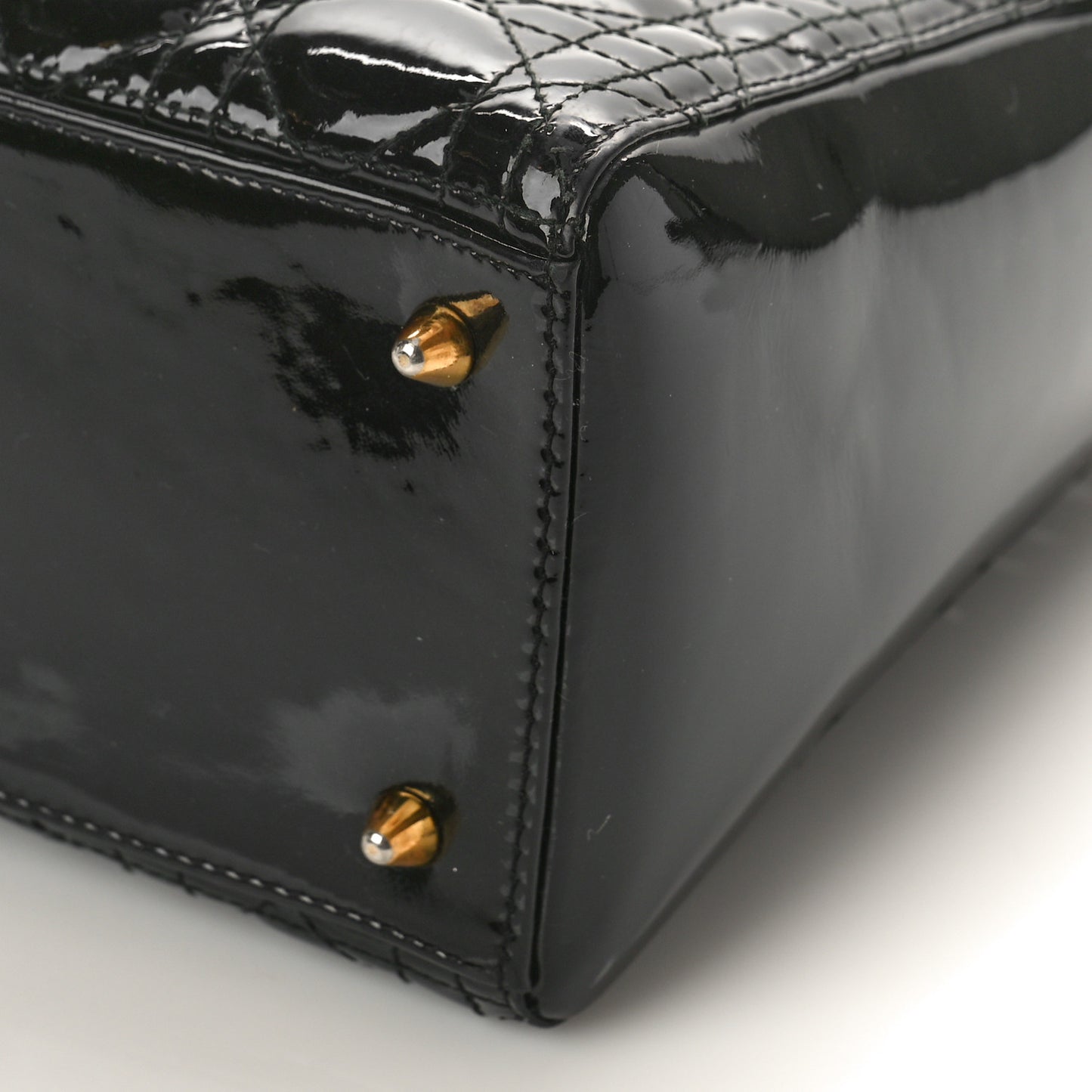 Patent Cannage Medium Lady Dior Black
