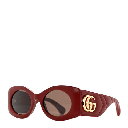 Gucci Acetate Frame GG Marmont Logo Sunglasses Red 1 of 6