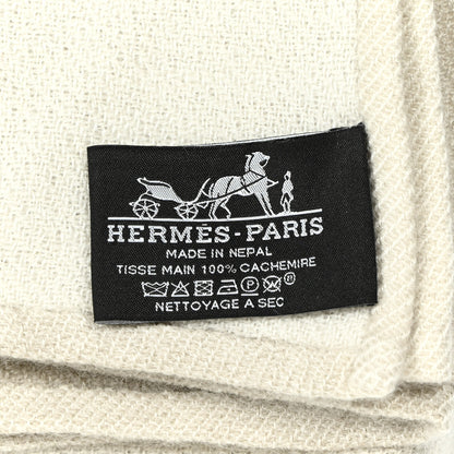 Hermes Cashmere Avalon Spring Blanket Sable Cream 3 of 3