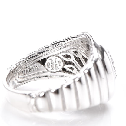 John Hardy Sterling Silver Diamond Bedeg Ring 57 8 4 of 5