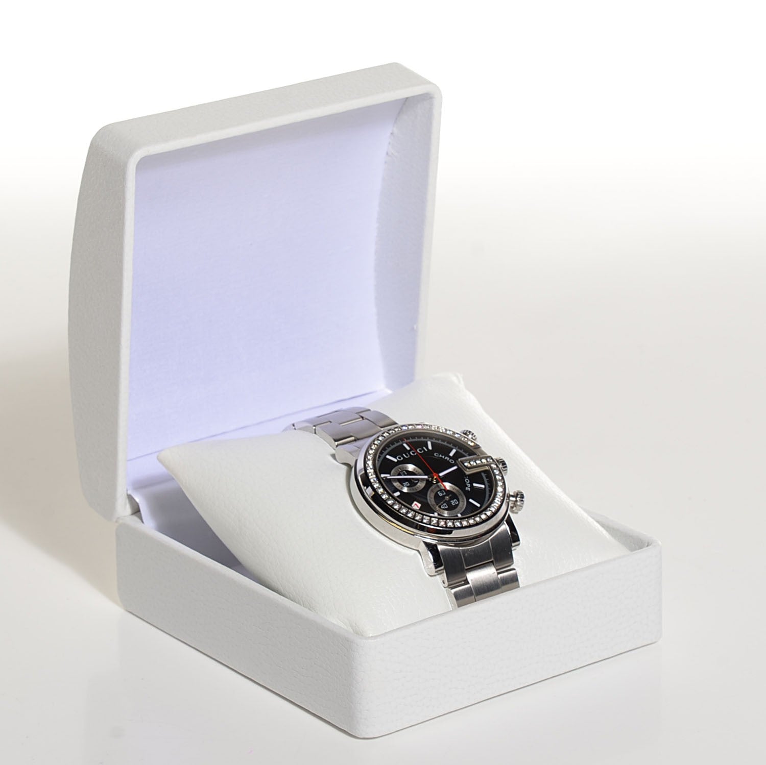 Gucci Stainless Steel Diamond Bezel 44mm G-Chrono Quartz Watch Black 3 of 8