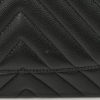 Chanel Iridescent Caviar Chevron Quilted Jumbo Double Flap Black 12 of 12