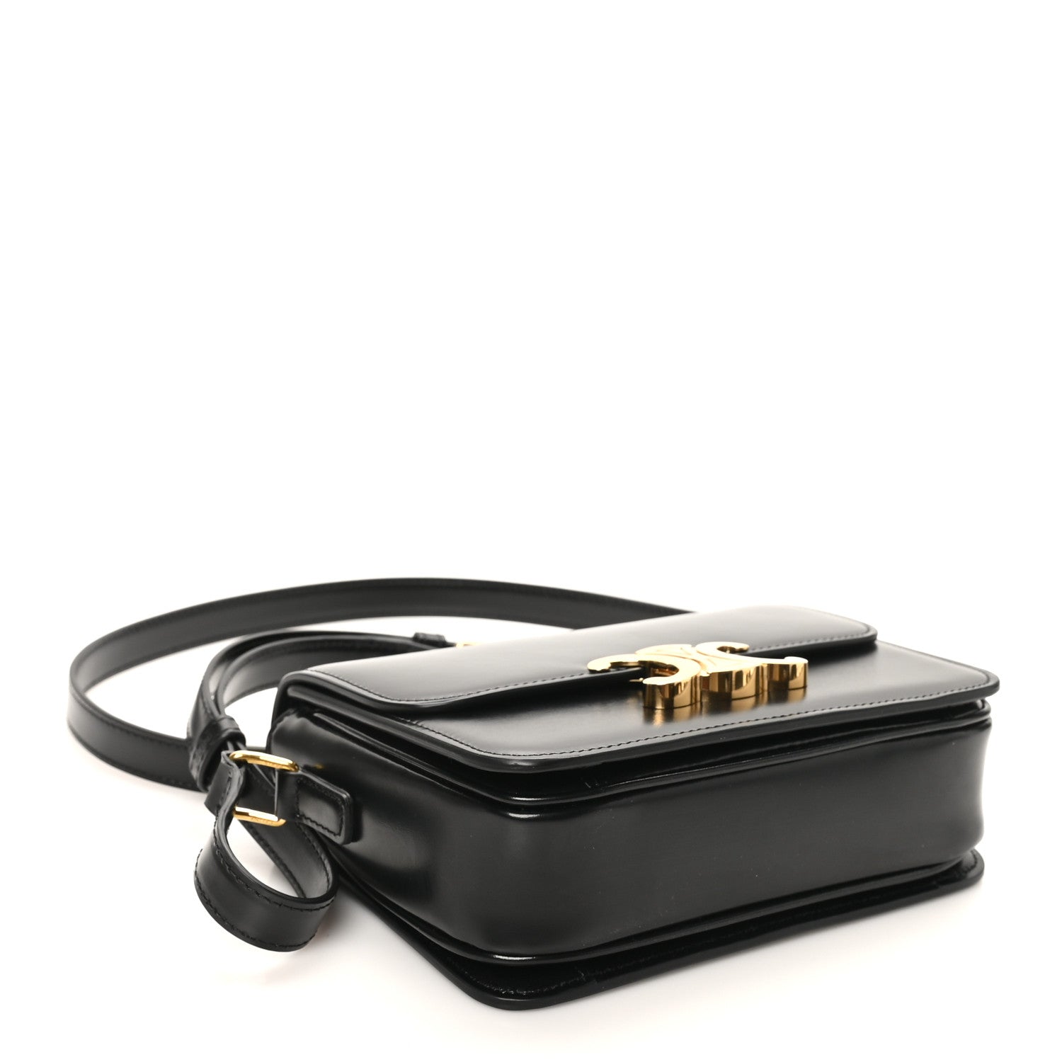 Celine Shiny Calfskin Teen Triomphe Black 4 of 9