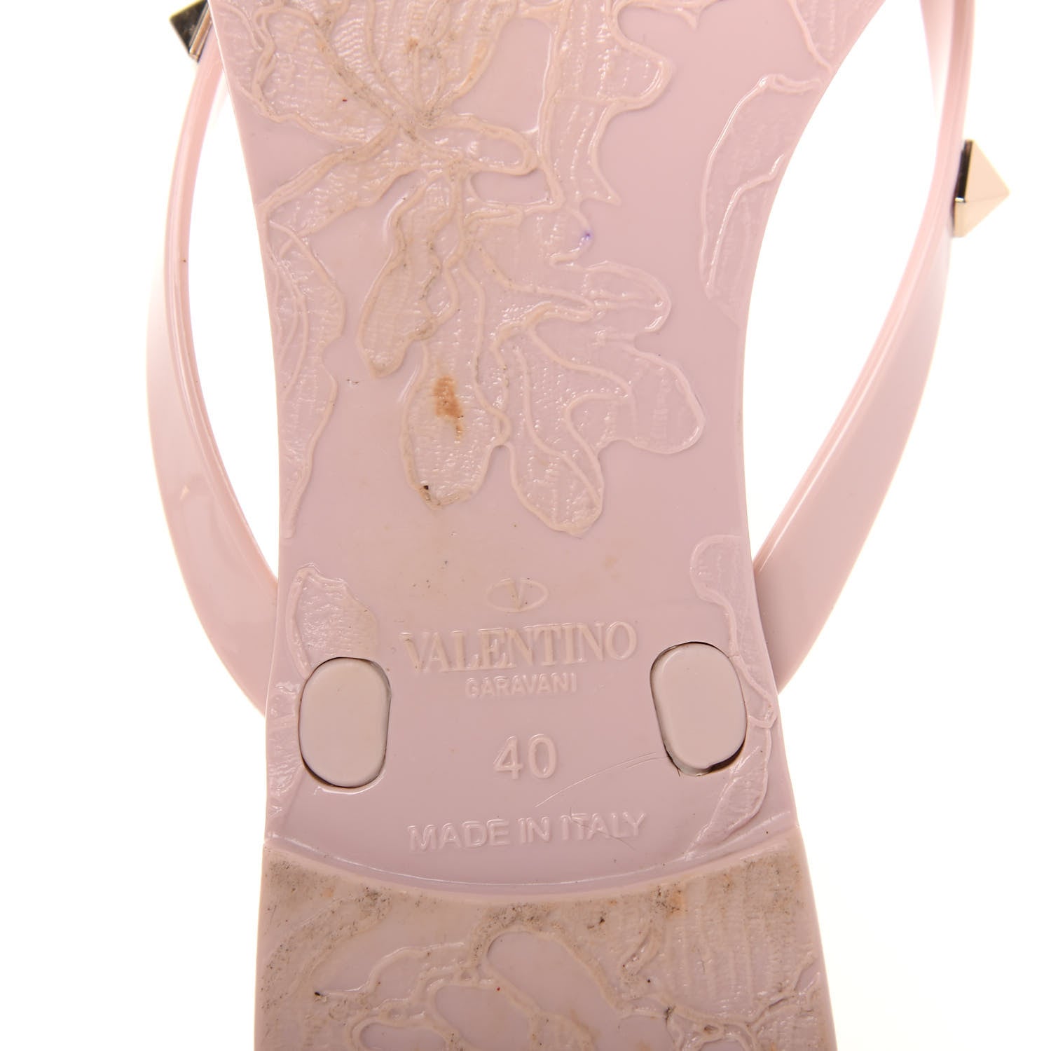 Valentino Garavani PVC Jelly Rockstud Bow Thong Sandals 40 Water Rose 9 of 10
