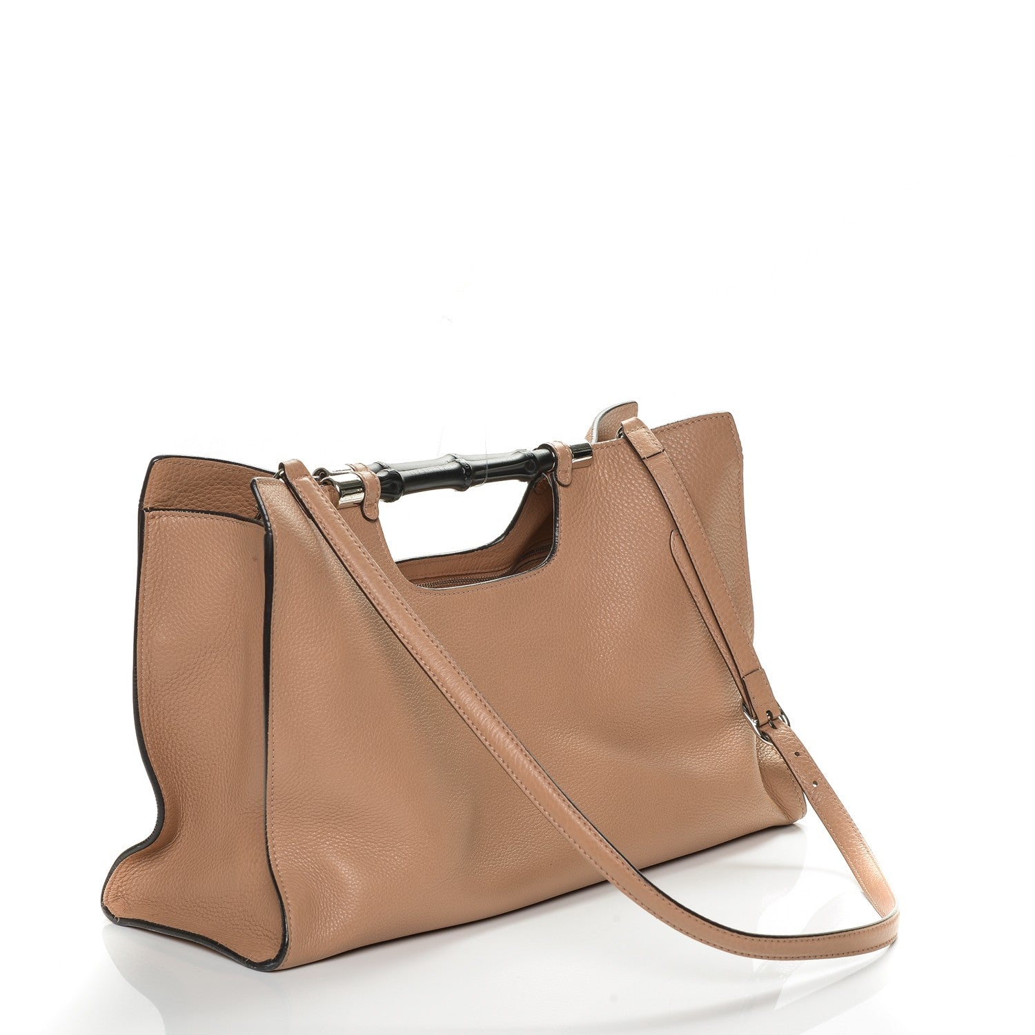 Gucci Calfskin Medium Bamboo Daily Shopper Camelia 3 of 5