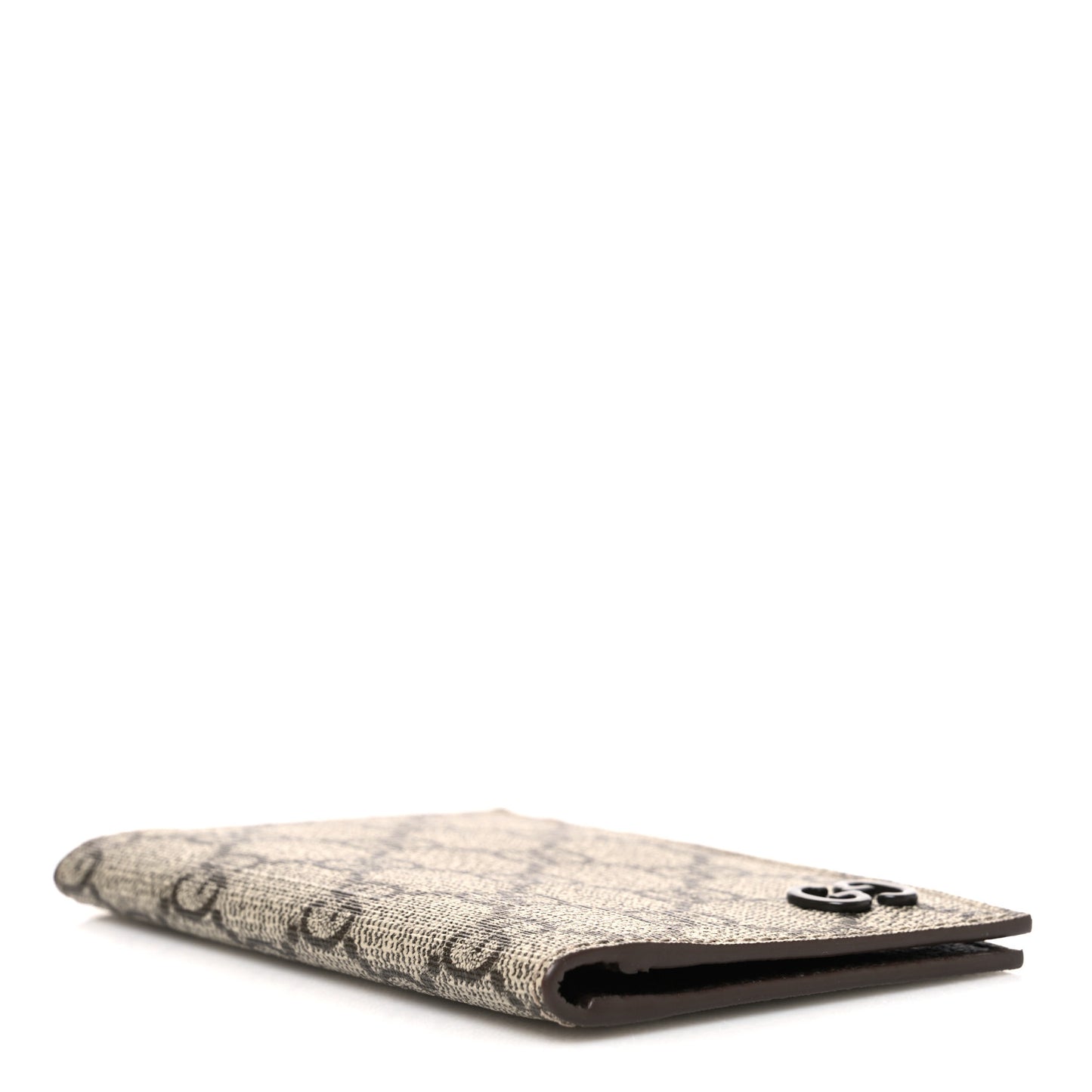 GG Supreme Monogram Bi-Color Long Card Case Beige Dark Brown