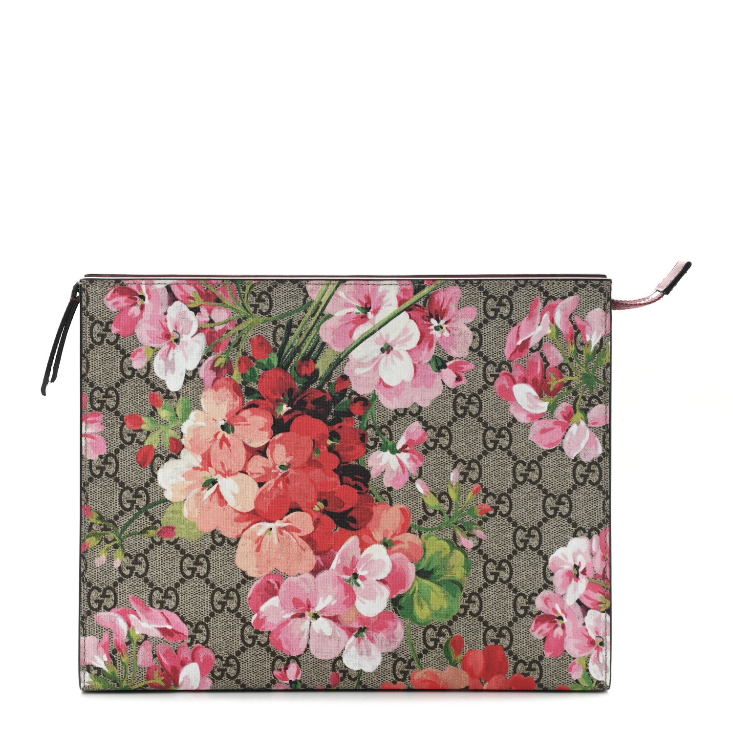 Gucci GG Supreme Monogram Blooms Large Cosmetic Case Beige Multicolor Dry Rose 1 of 8