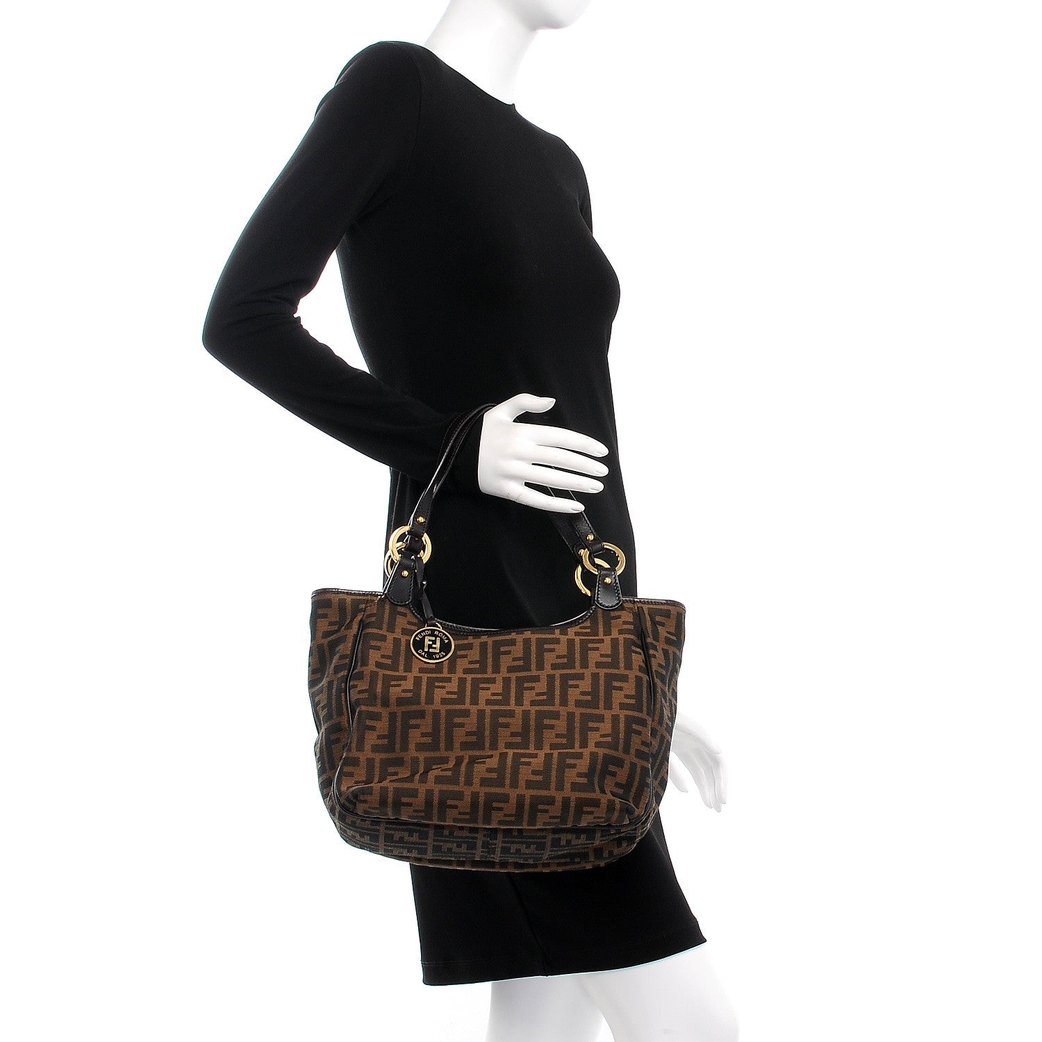 Fendi Zucca Small Chef Shopping Tote Tobacco Moro 2 of 11