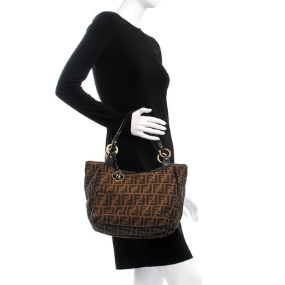Fendi Zucca Small Chef Shopping Tote Tobacco Moro 2 of 11
