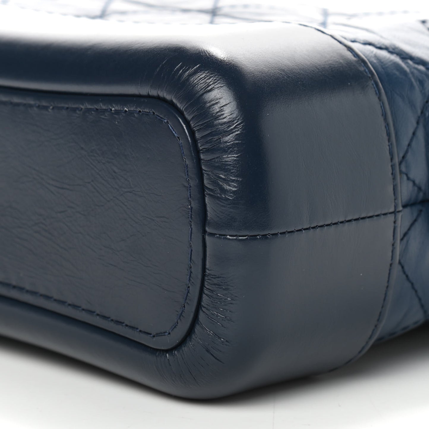Aged Calfskin Quilted Small Gabrielle Hobo Navy