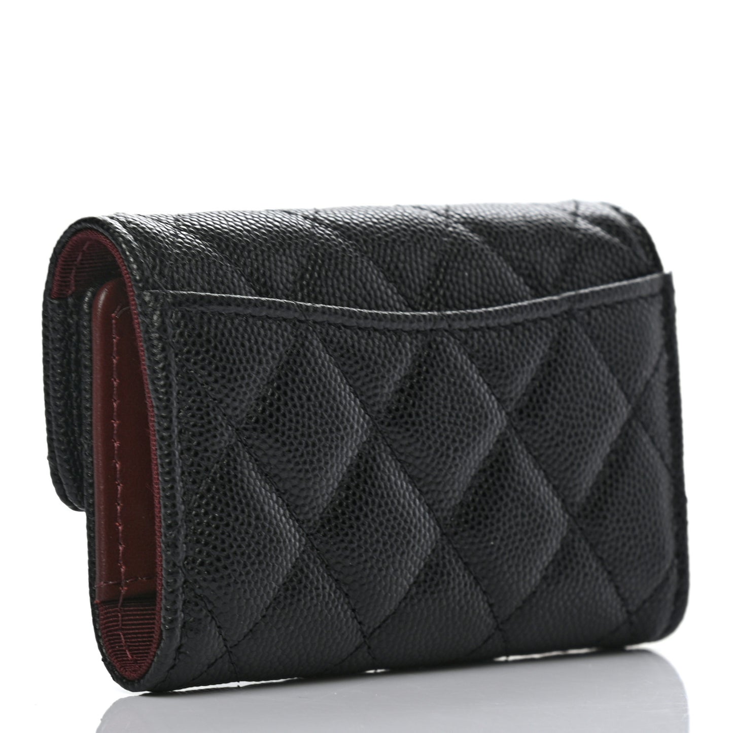 Caviar Quilted Classic 4 Key Holder Wallet Black