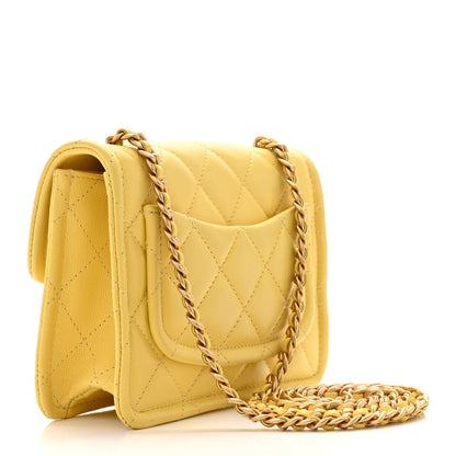 Chanel Caviar Quilted Mini Sweet Classic Flap Yellow 3 of 11
