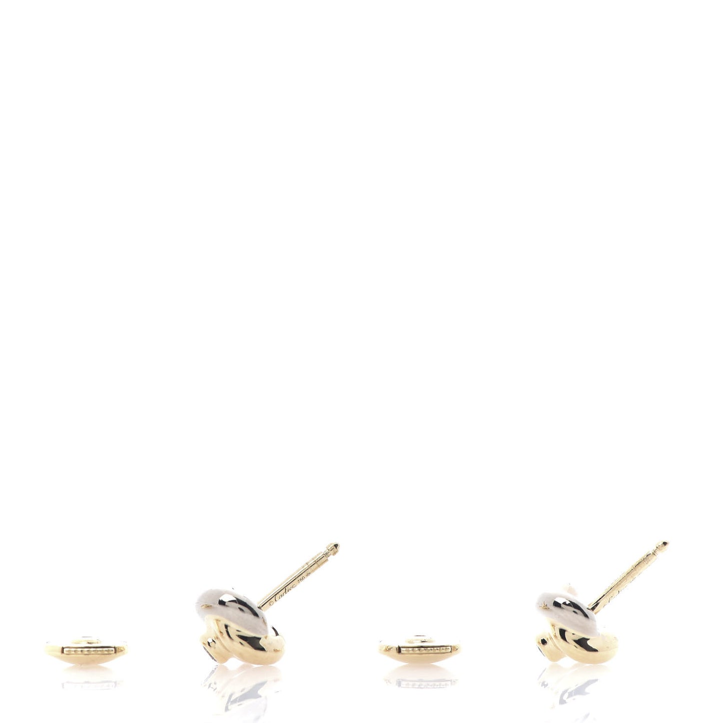 18K Pink Yellow White Gold Diamond Trinity Stud Earrings