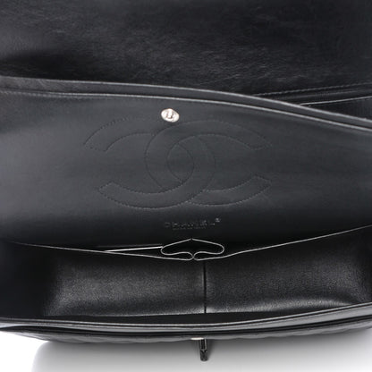 Chanel Crumpled Calfskin Quilted Jumbo Double Flap So Black 5 of 8