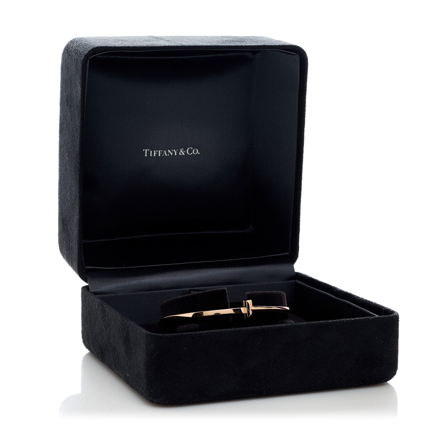Tiffany 18K Rose Gold Narrow T T1 Hinged Bangle Bracelet 4 of 4
