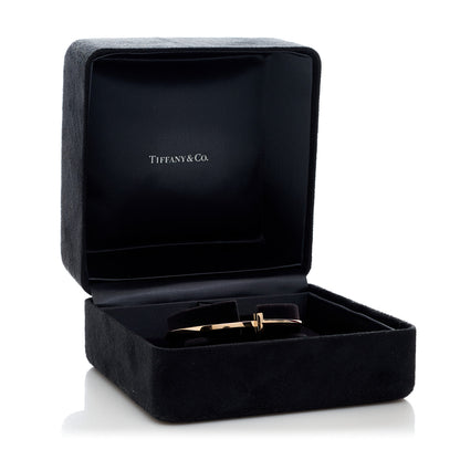 Tiffany 18K Rose Gold Narrow T T1 Hinged Bangle Bracelet 4 of 4