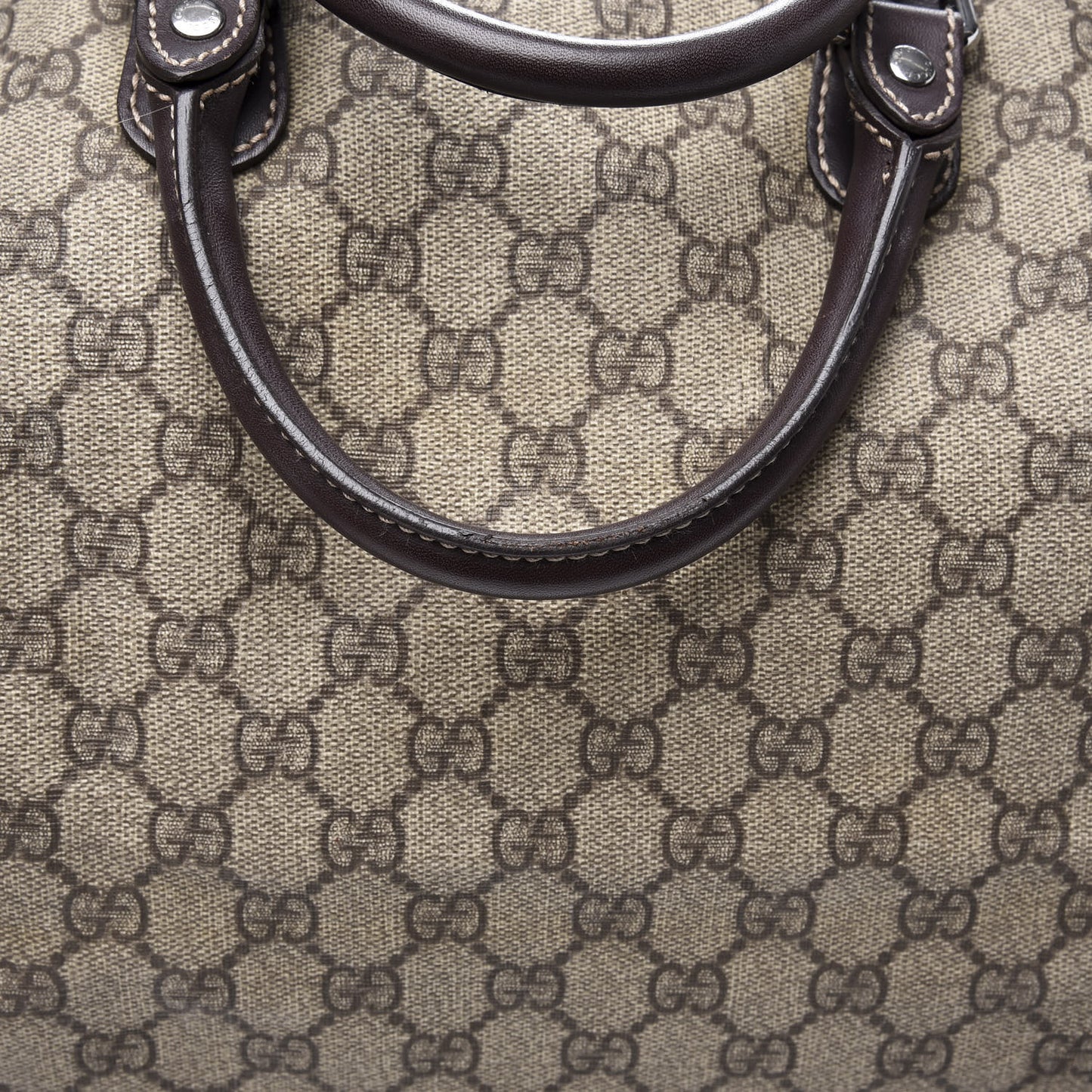 GG Plus Monogram Large Duffle Bag Dark Brown