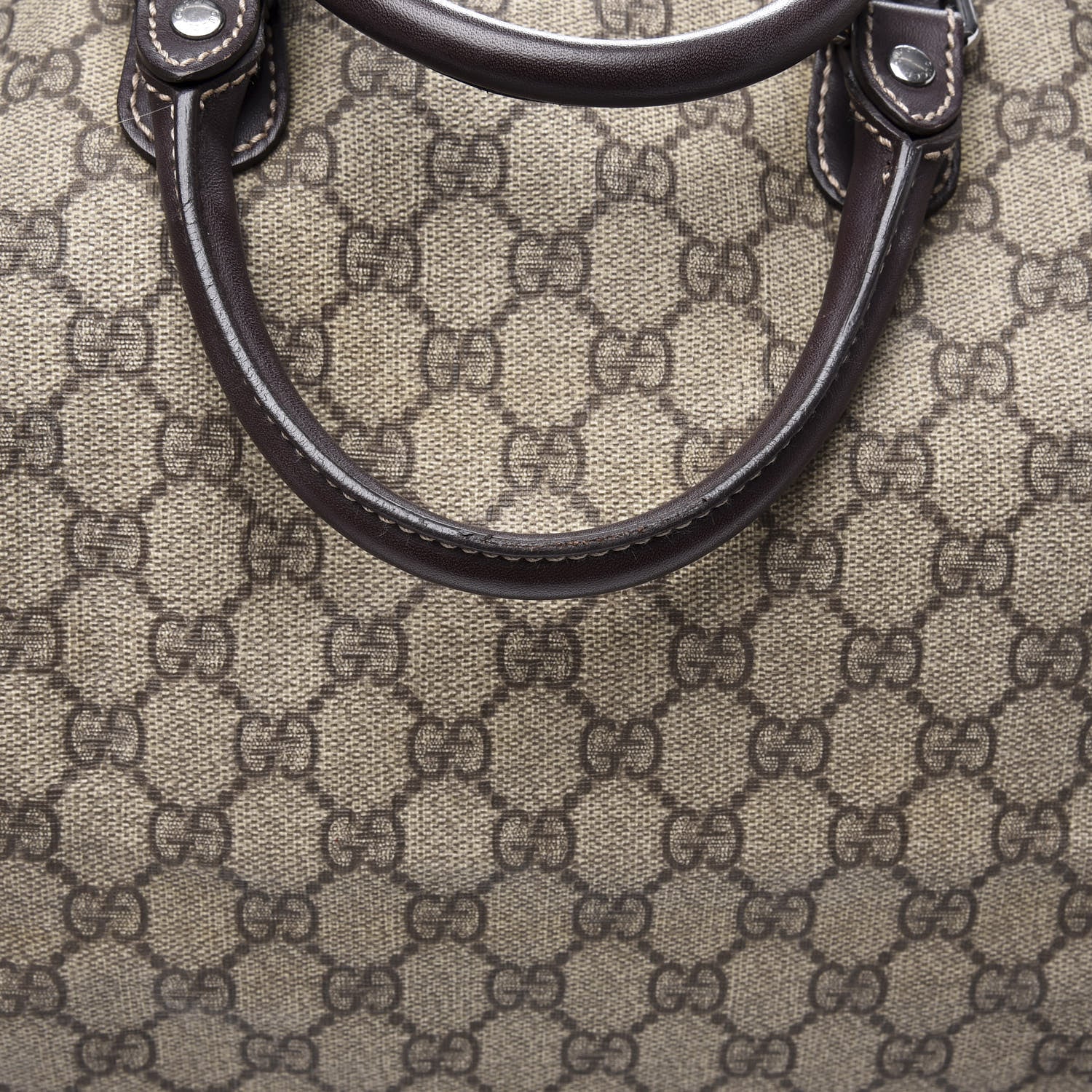 Gucci GG Plus Monogram Large Duffle Bag Dark Brown 11 of 12
