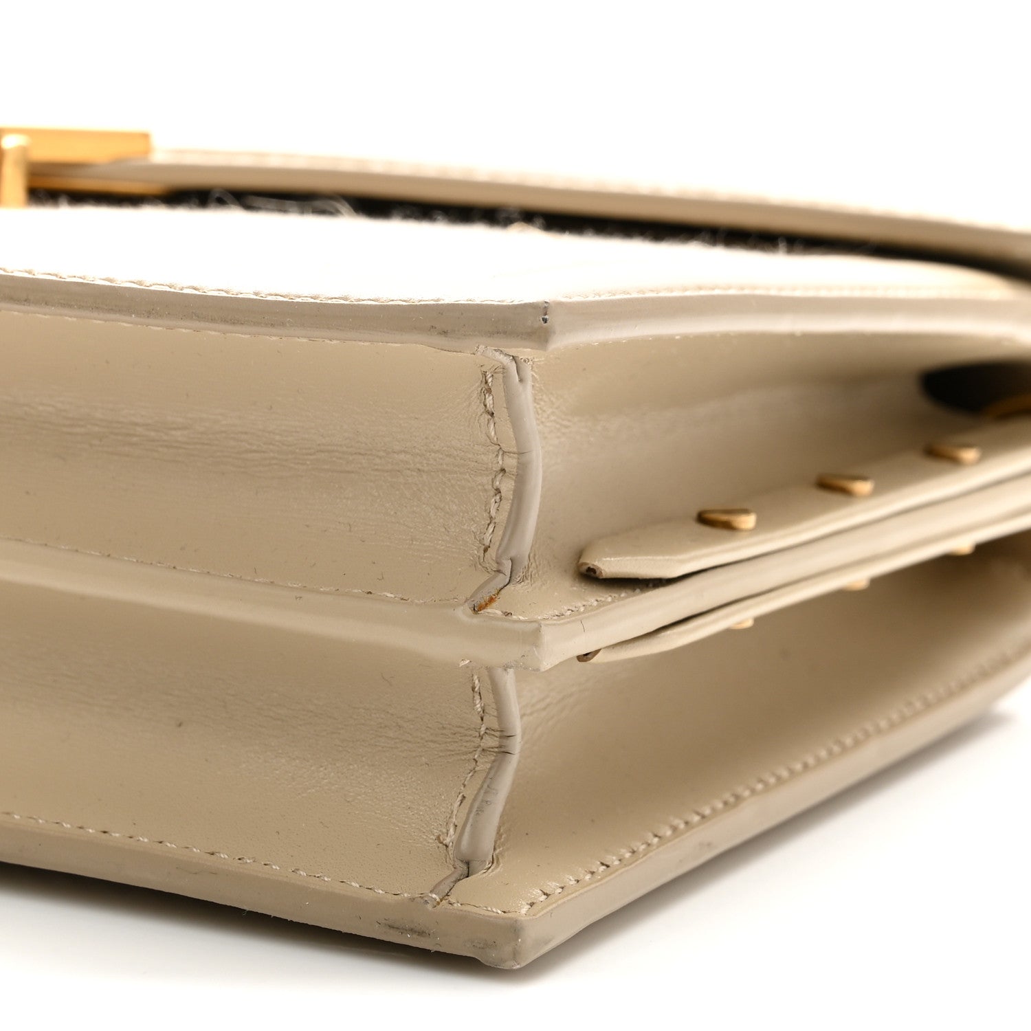 Saint Laurent Canvas Calfskin Classic Monogram Cassandra Natural Beige Sea Salt 10 of 11
