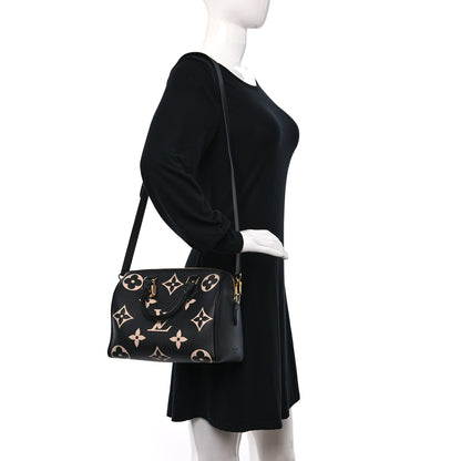 Louis Vuitton Empreinte Monogram Giant Speedy Bandouliere 25 Black Beige 4 of 9