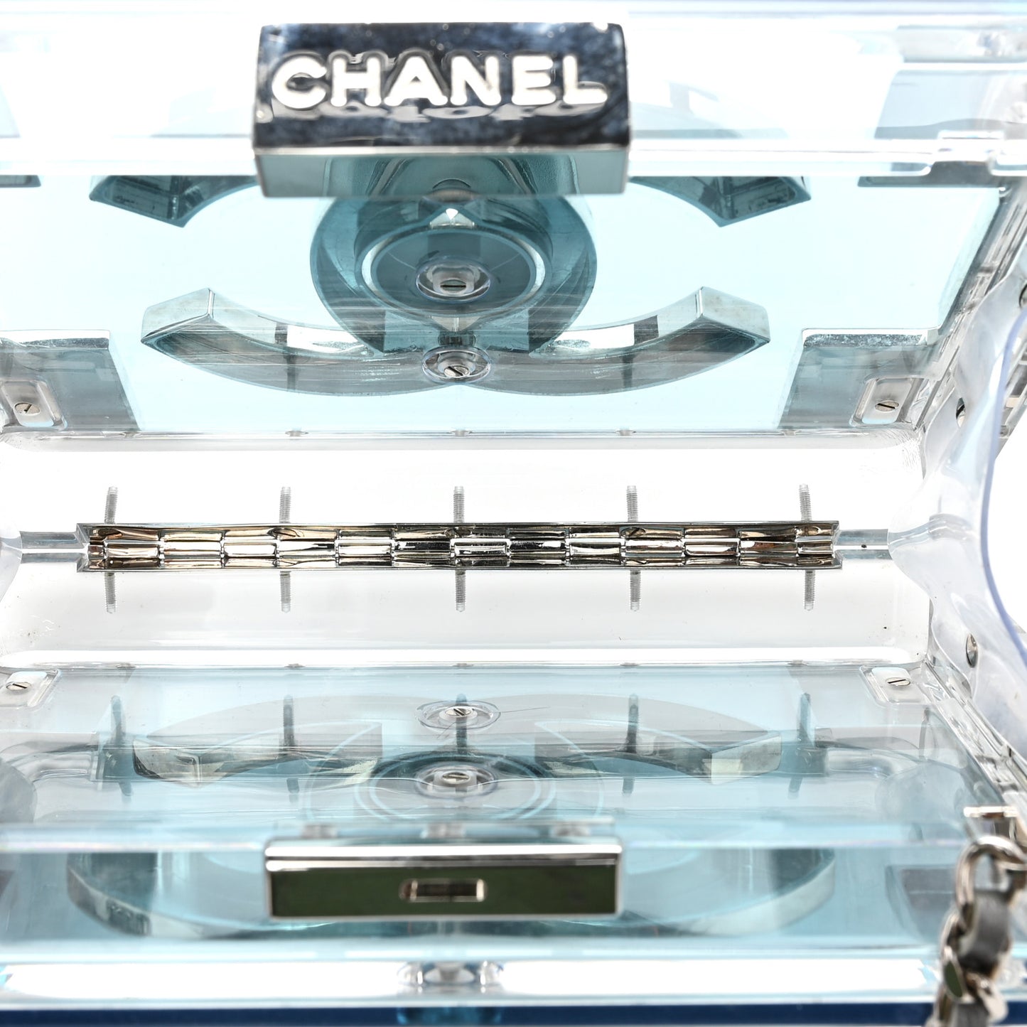 Plexiglass Boy Brick Lego Clutch Blue Silver