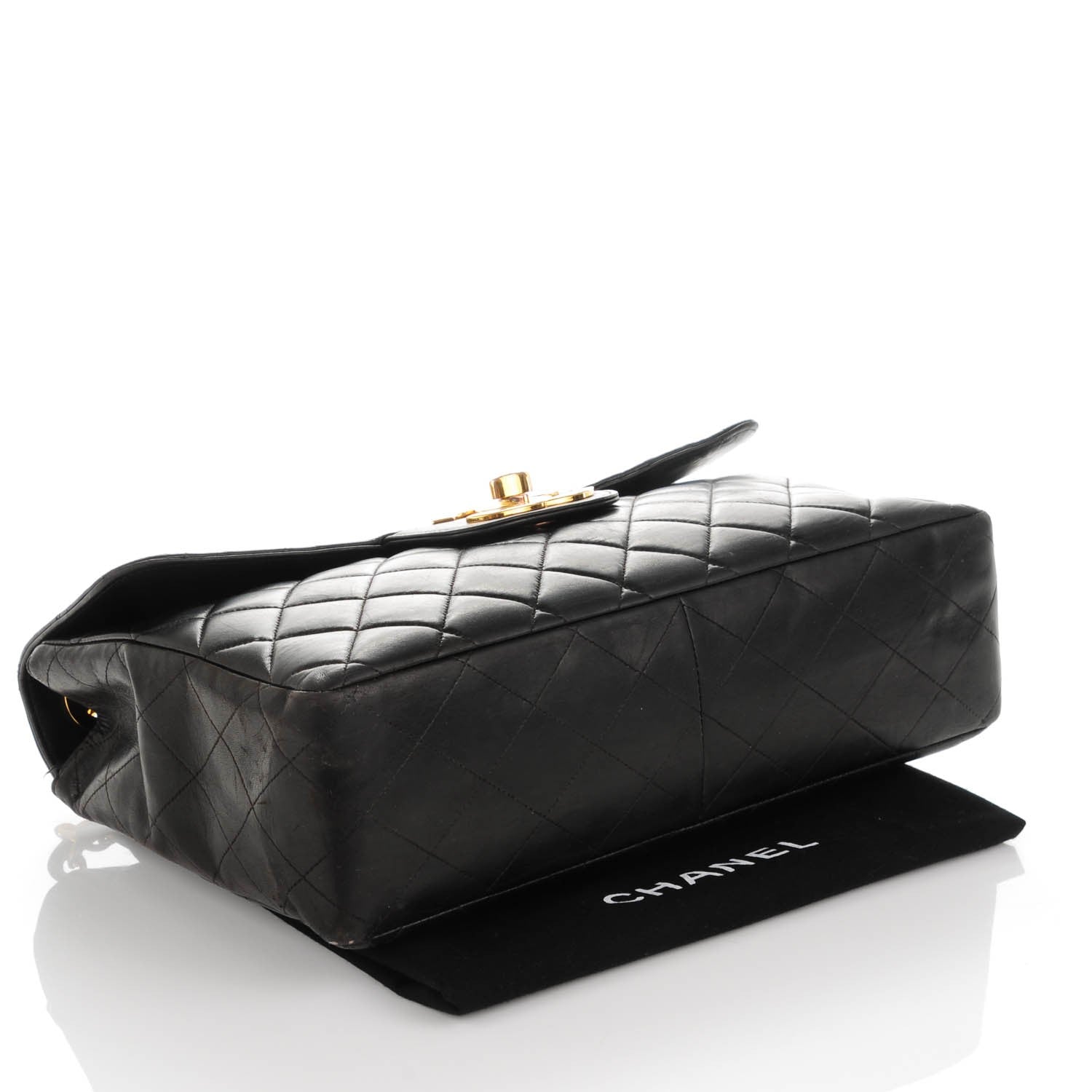 Chanel Lambskin Quilted Jumbo Flap Black 4 of 13