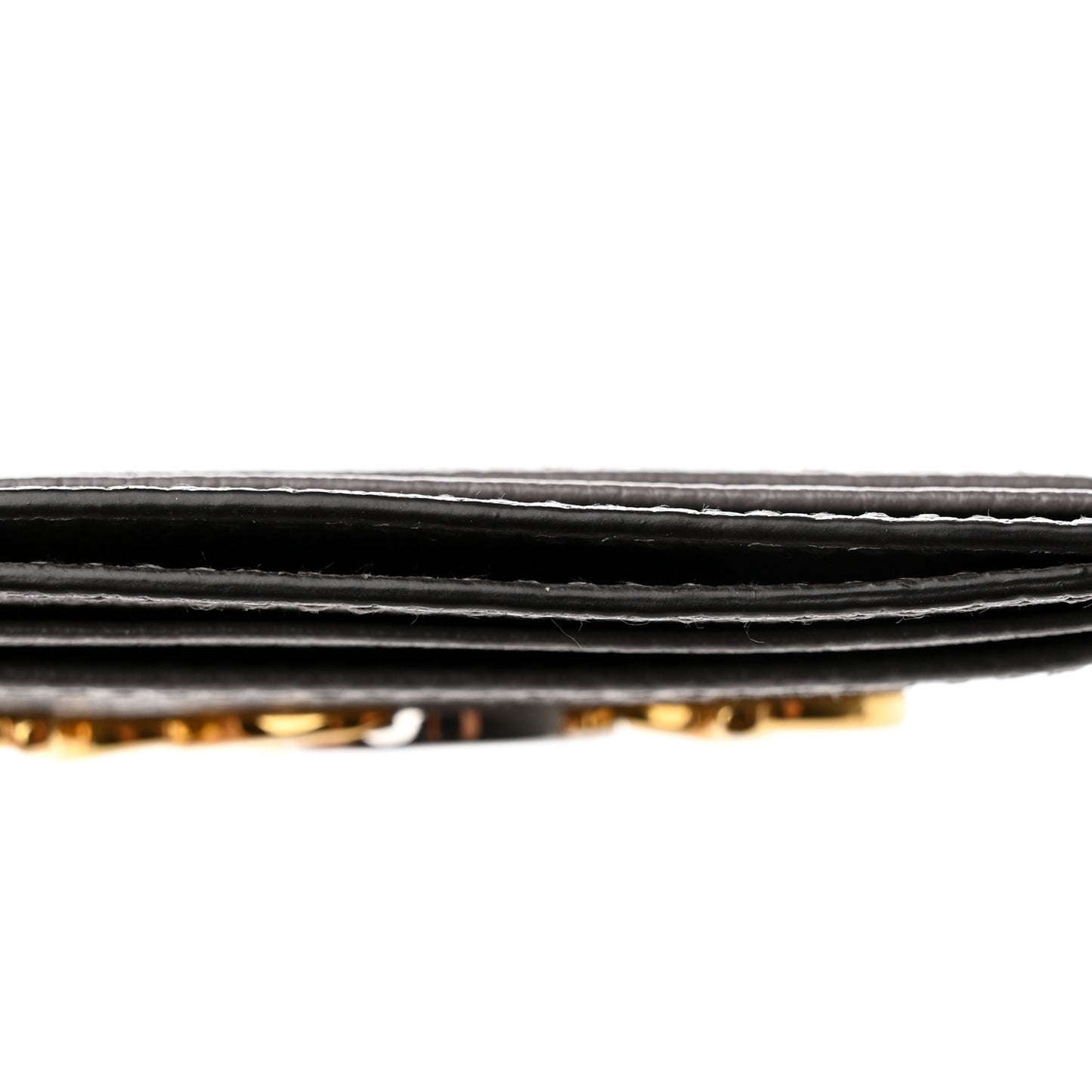 Grainy Calfskin Zumi Card Holder Dusty Grey