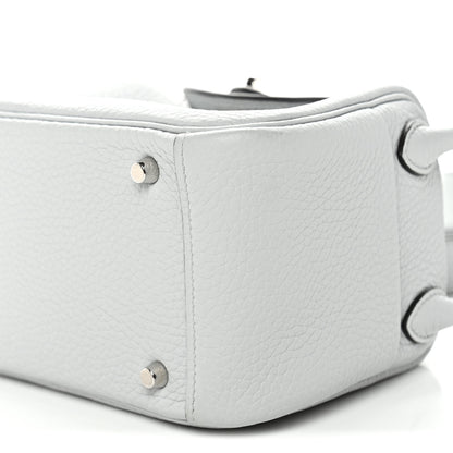 Hermes Taurillon Clemence Mini Lindy 20 Bleu Pale 10 of 11