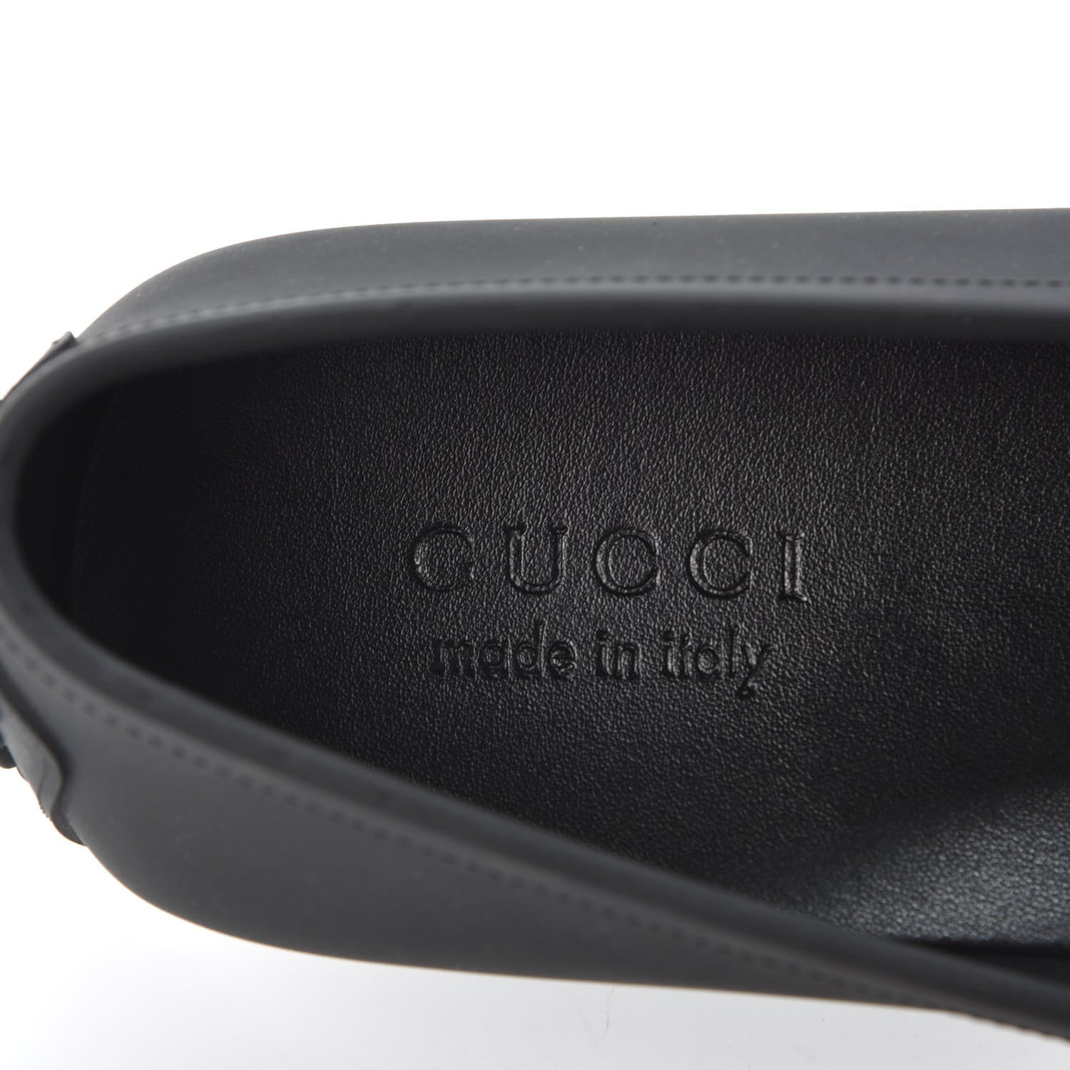 Gucci Rubber Mens Horsebit Driver Loafers 7 Black 7 of 9