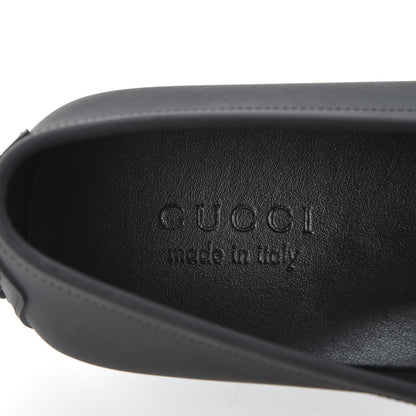 Gucci Rubber Mens Horsebit Driver Loafers 7 Black 7 of 9